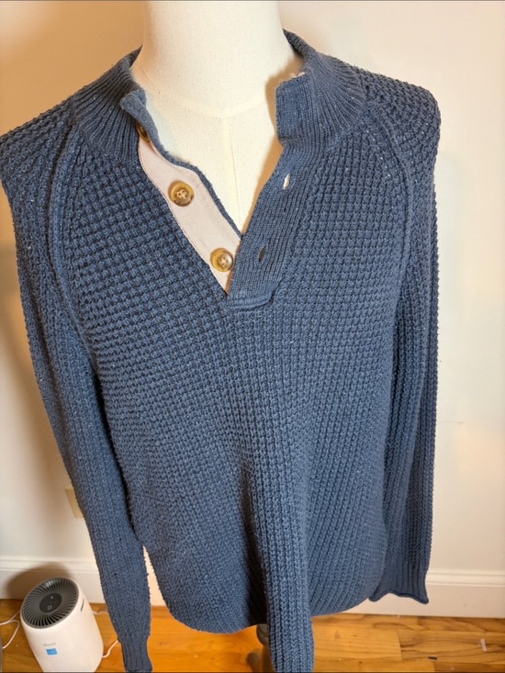 Lucky Brand Men's Dark Gray Henley Sweater